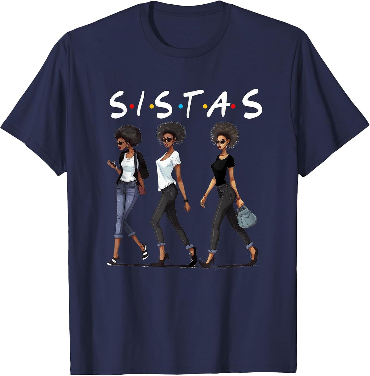 Melanin Queen African American Pride Black Girl Magic Attire T-Shirt - Navy Blue