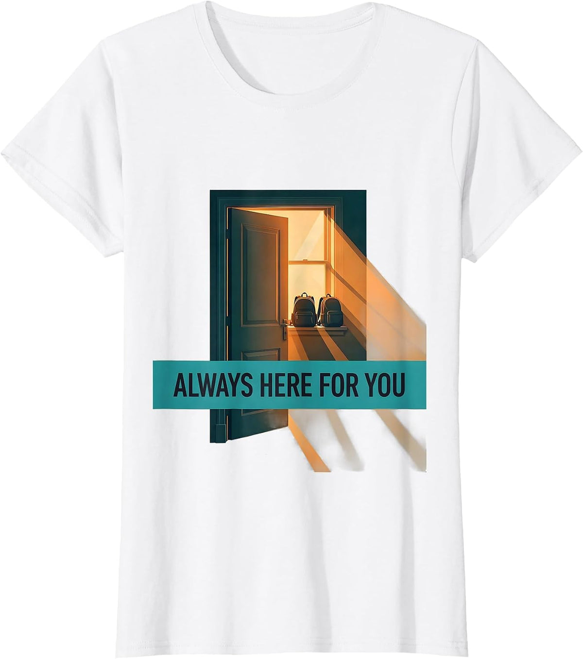 Women's Always Here For You School Counselor Student Support Crew T-Shirt - White