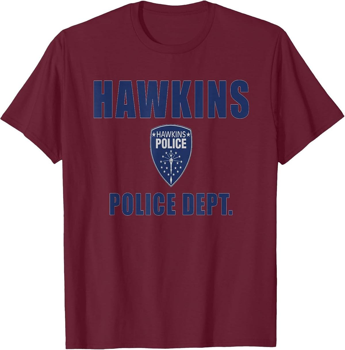 Hawkins Police Tee T-Shirt - Burgundy