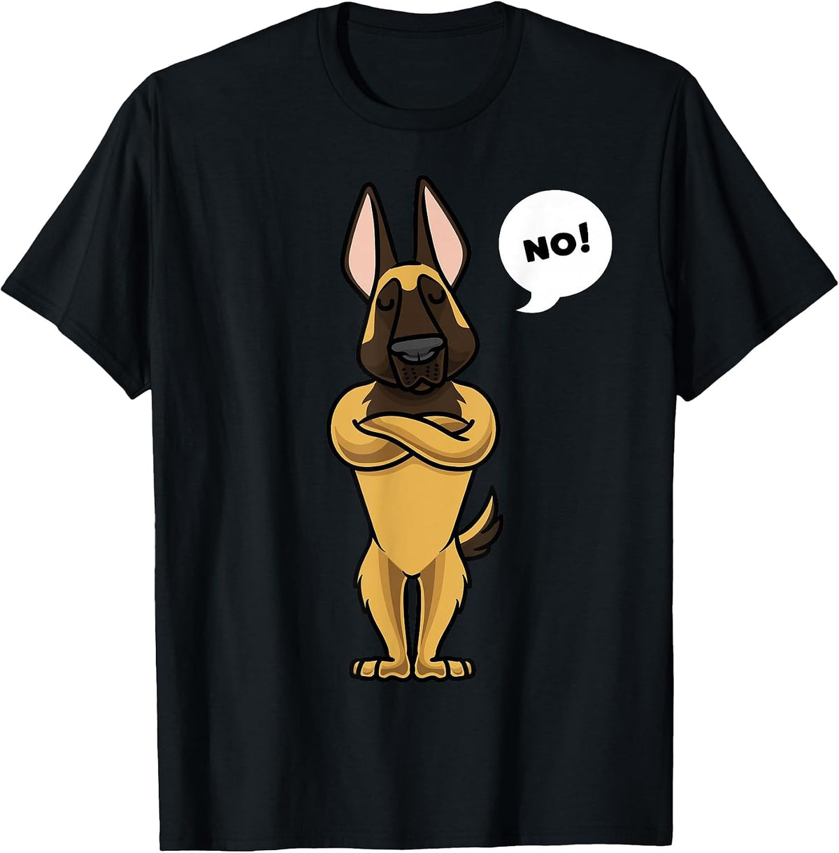 Stubborn Malinois Belgian Shepherd Dog Funny T-Shirt - Black