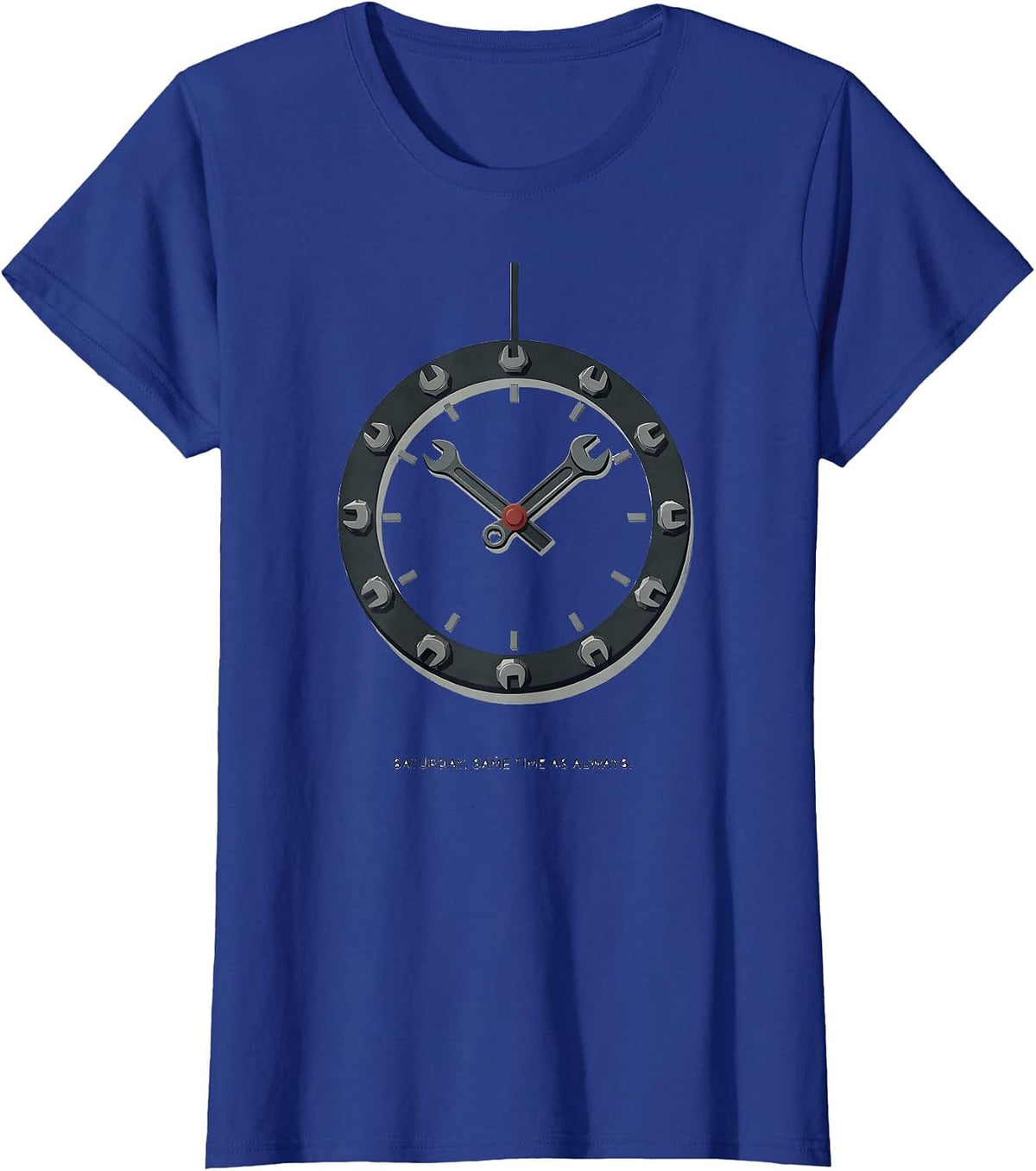 Women's Saturday, Same Time As Always Vintage Muscle Car Racing T-Shirt - Royal Blue
