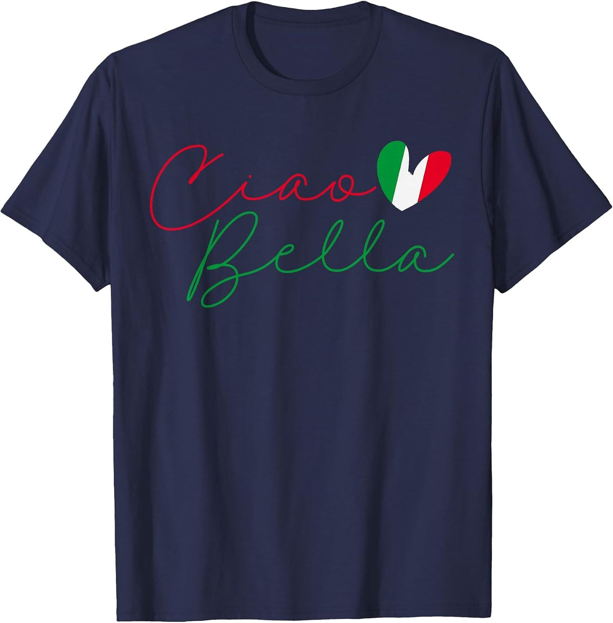 Flag Italy Italian Ciao Bella T-Shirt - Navy Blue