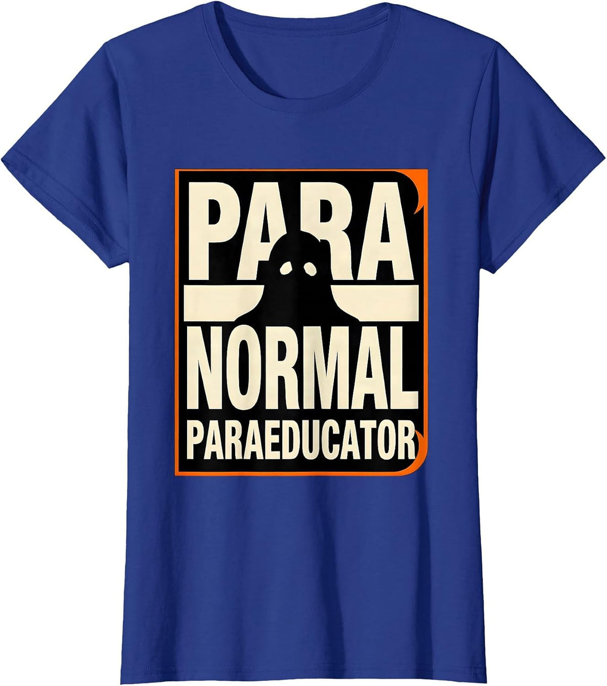 Women's Para Normal Paraeducator Ghost Stencil SpEd Teacher T-Shirt - Royal Blue
