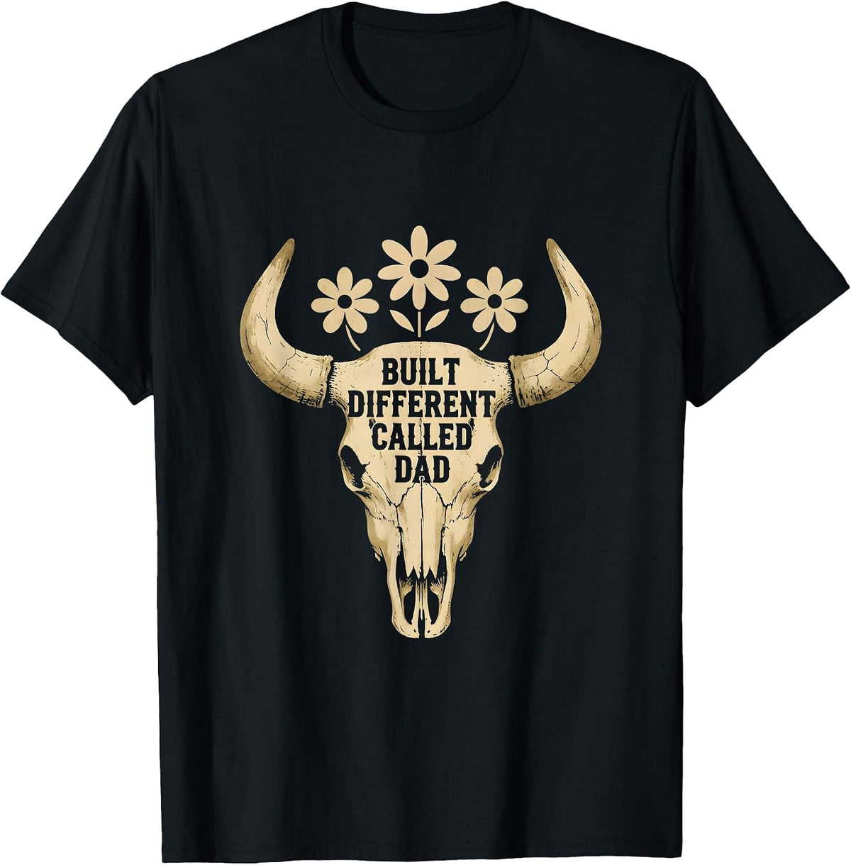 Men's Built Different Called Dad Graphic Design T-Shirt - Black