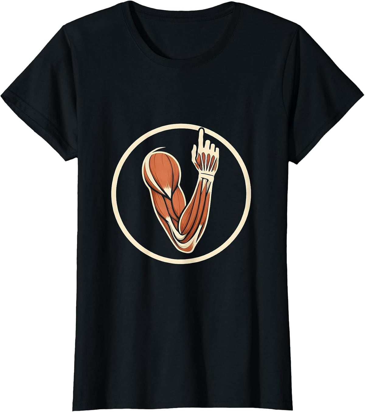 Anatomical Arm Muscle Map Physical Therapy Art T-Shirt - Black