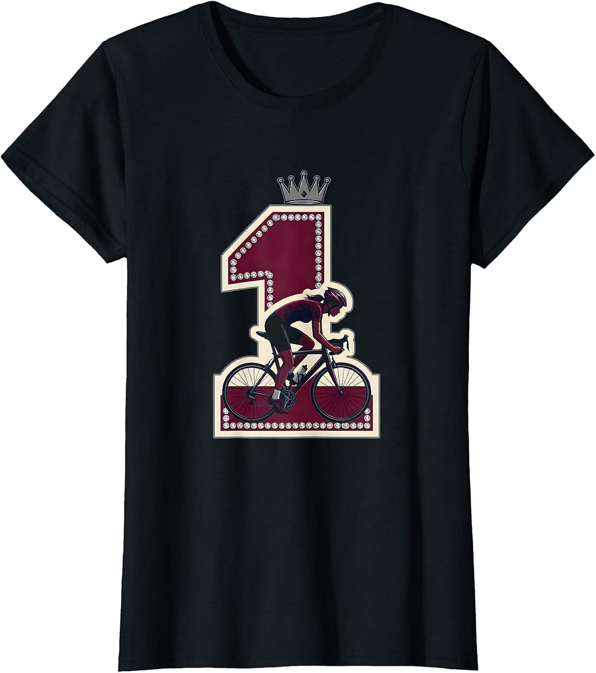 Do It Lady Racing Cyclist Graphic Tee T-Shirt - Black