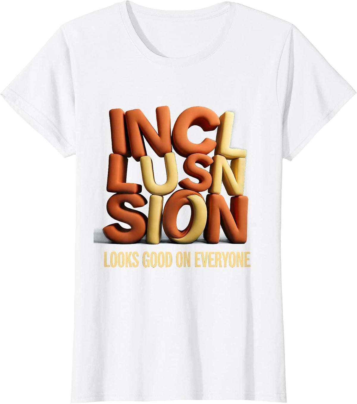 Women's Inclusion Looks Good On Everyone Special Ed Design T-Shirt - White