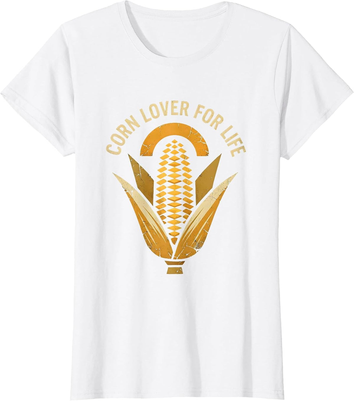 Women's Corn Lover For Life Funny Corn Design T-Shirt - White