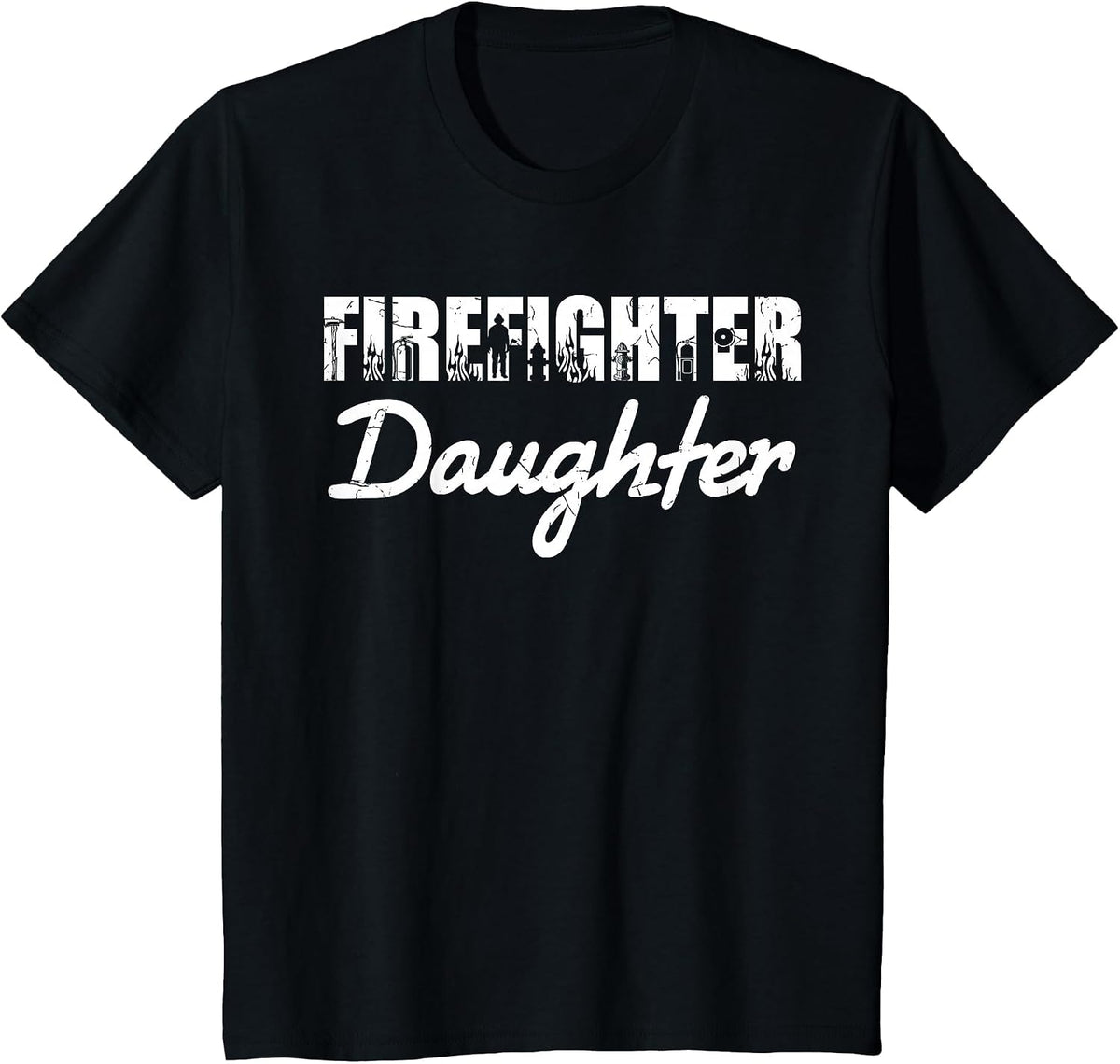Fire Rescue Fireman Daughter Fireman T-Shirt - Black