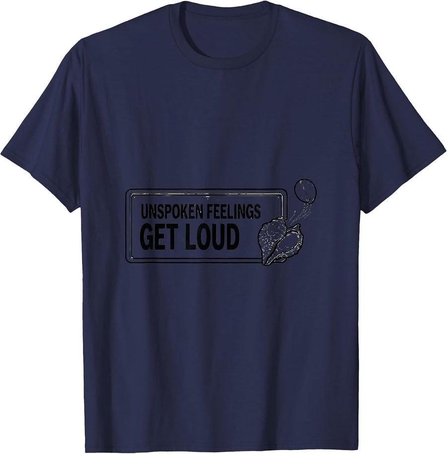 Unspoken Feelings Get Loud Warm Humor School Counselor T-Shirt - Navy Blue
