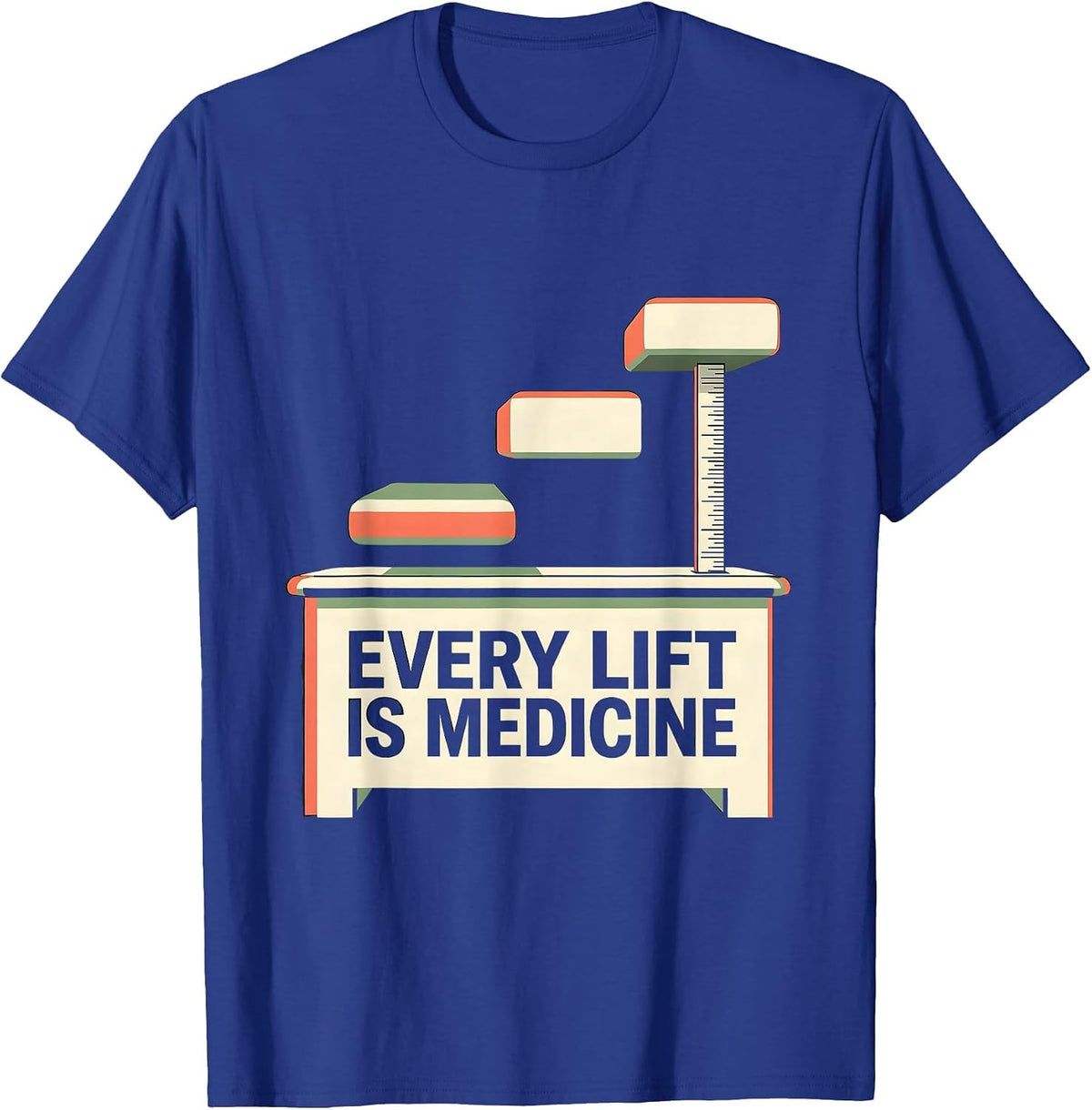 Every Lift Is Medicine Retro Physical Therapy PT Student T-Shirt - Royal Blue