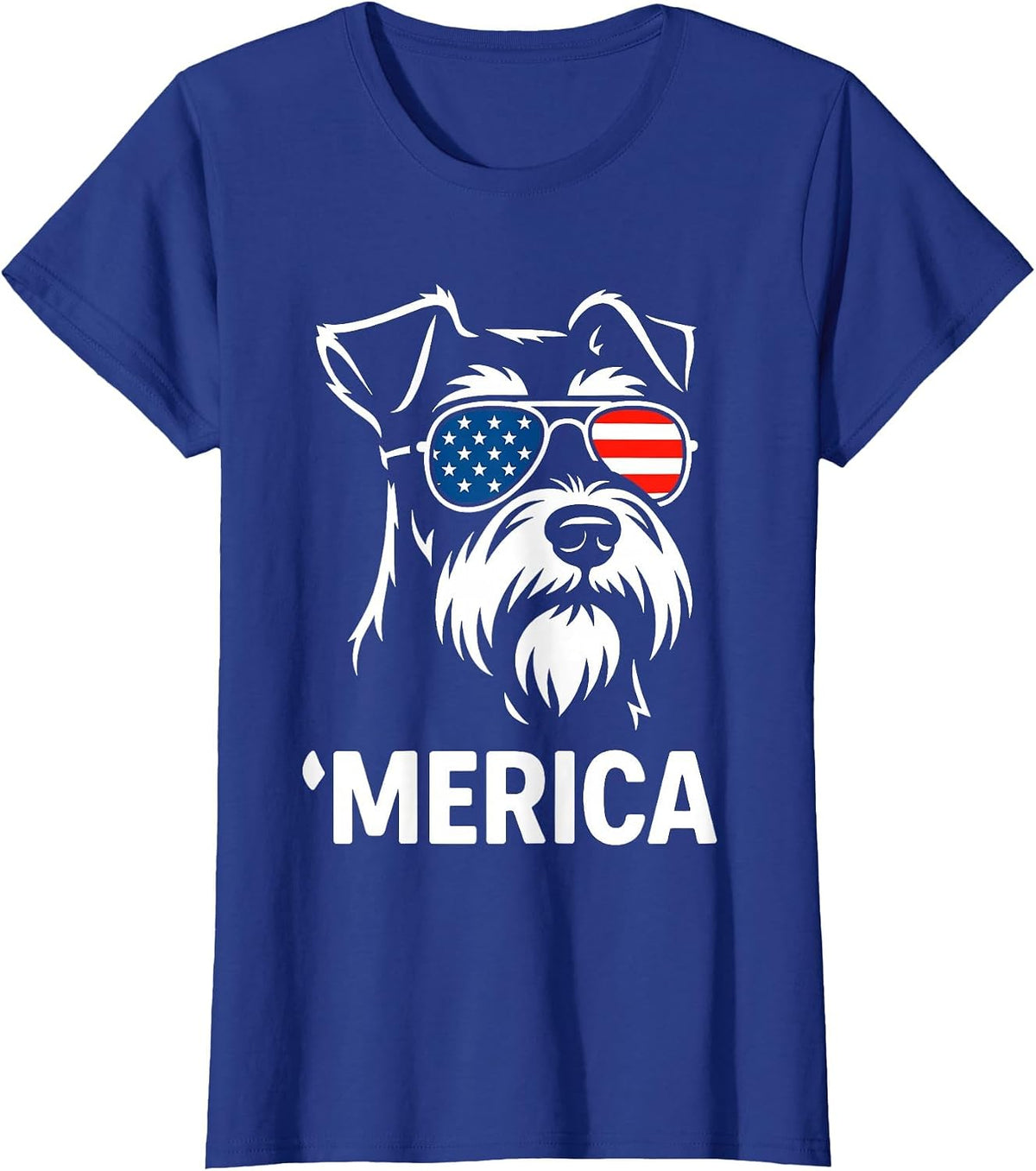 Miniature Schnauzer Merica 4th of July T-Shirt - Royal Blue