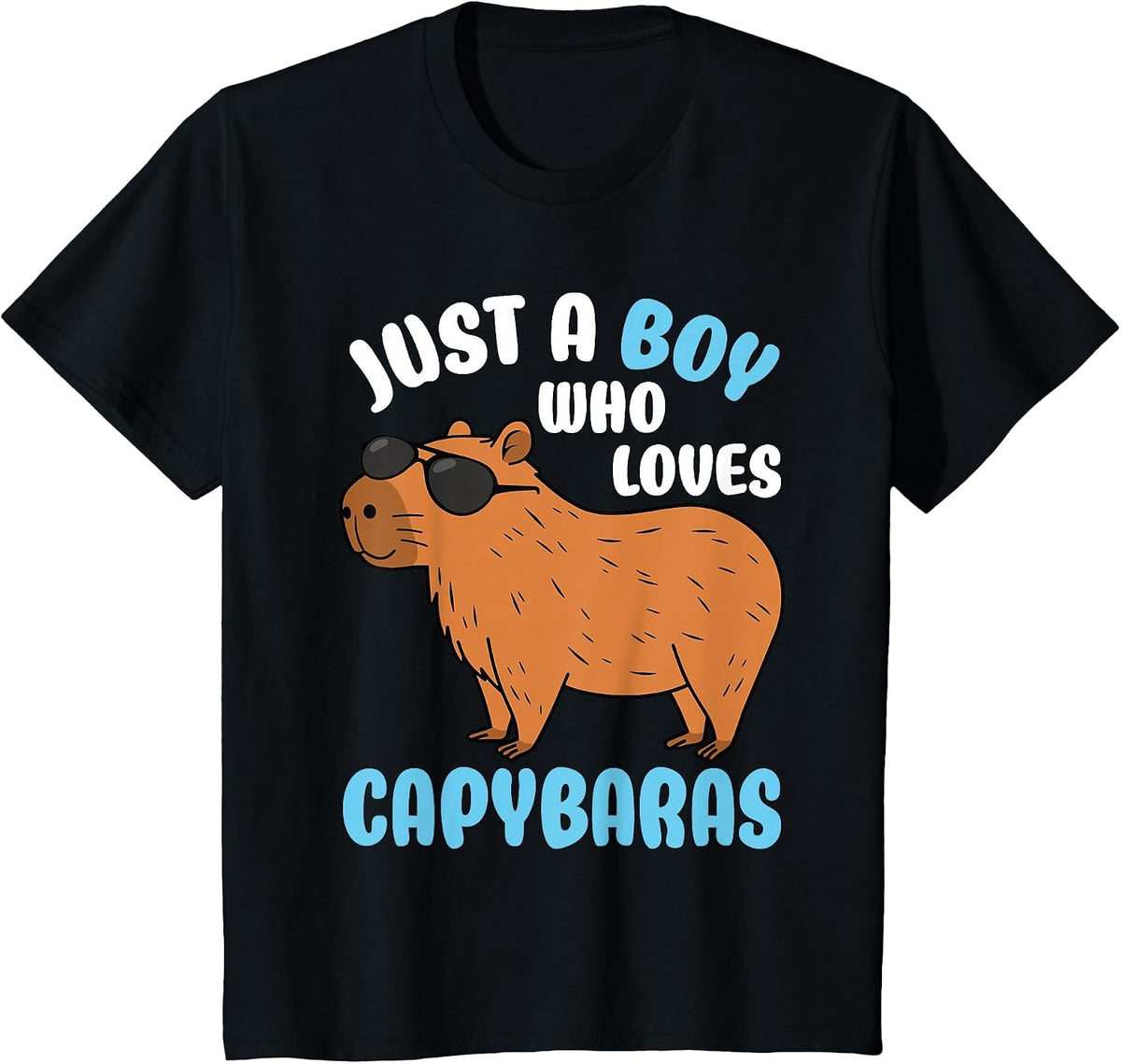 Just A Boy Who Loves Capybaras Rodent Capybara Lover T-Shirt - Black