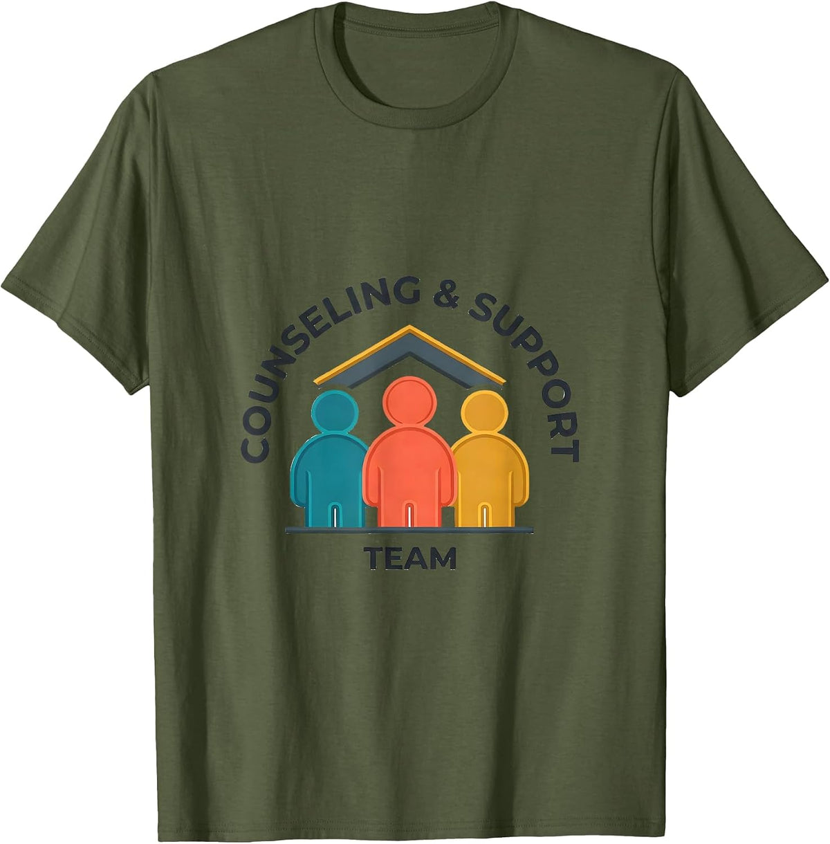 Counseling & Support Team School Counselor Mental Health T-Shirt - Olive Green