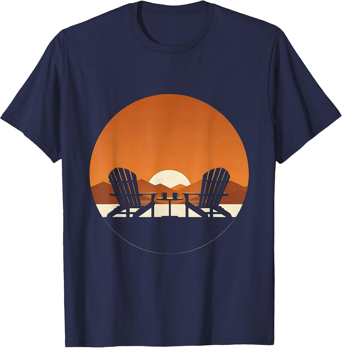 Men's School Counselor Two Chairs Coffee Illustration T-Shirt - Navy Blue