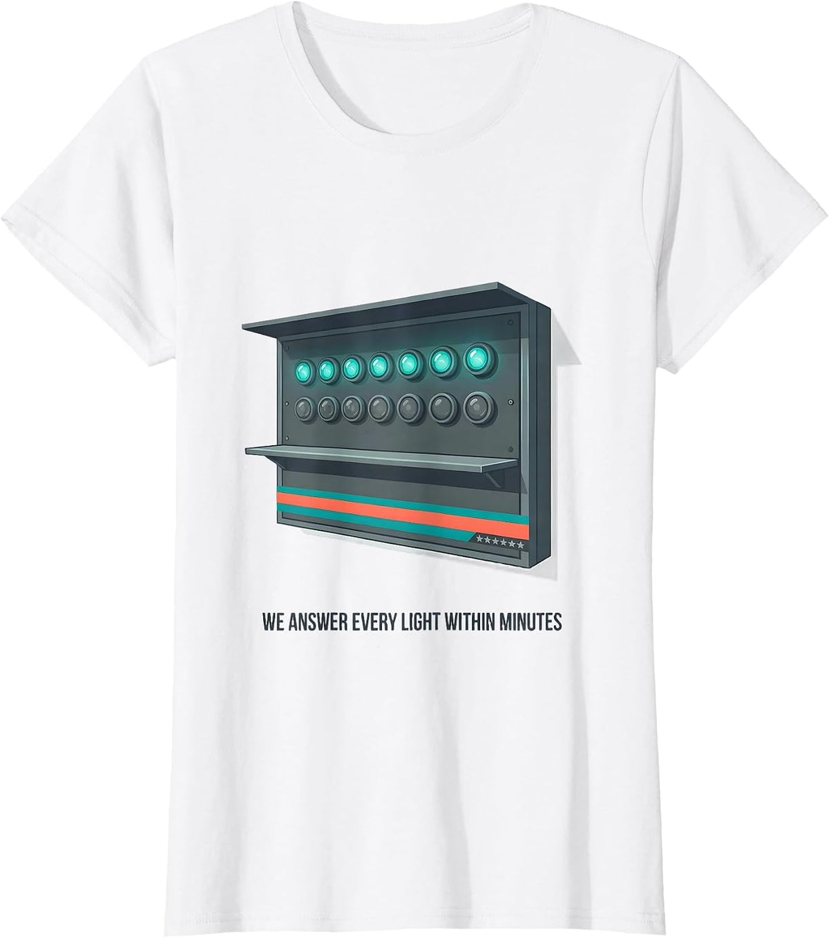 Women's We Answer Every Light Within Minutes Flat Vector First T-Shirt - White