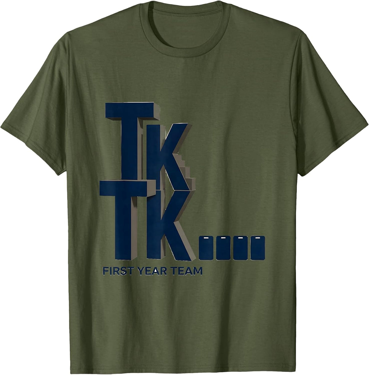 Men's First Year Team Cheerful TK Teacher Squad Back To School T-Shirt - Olive Green