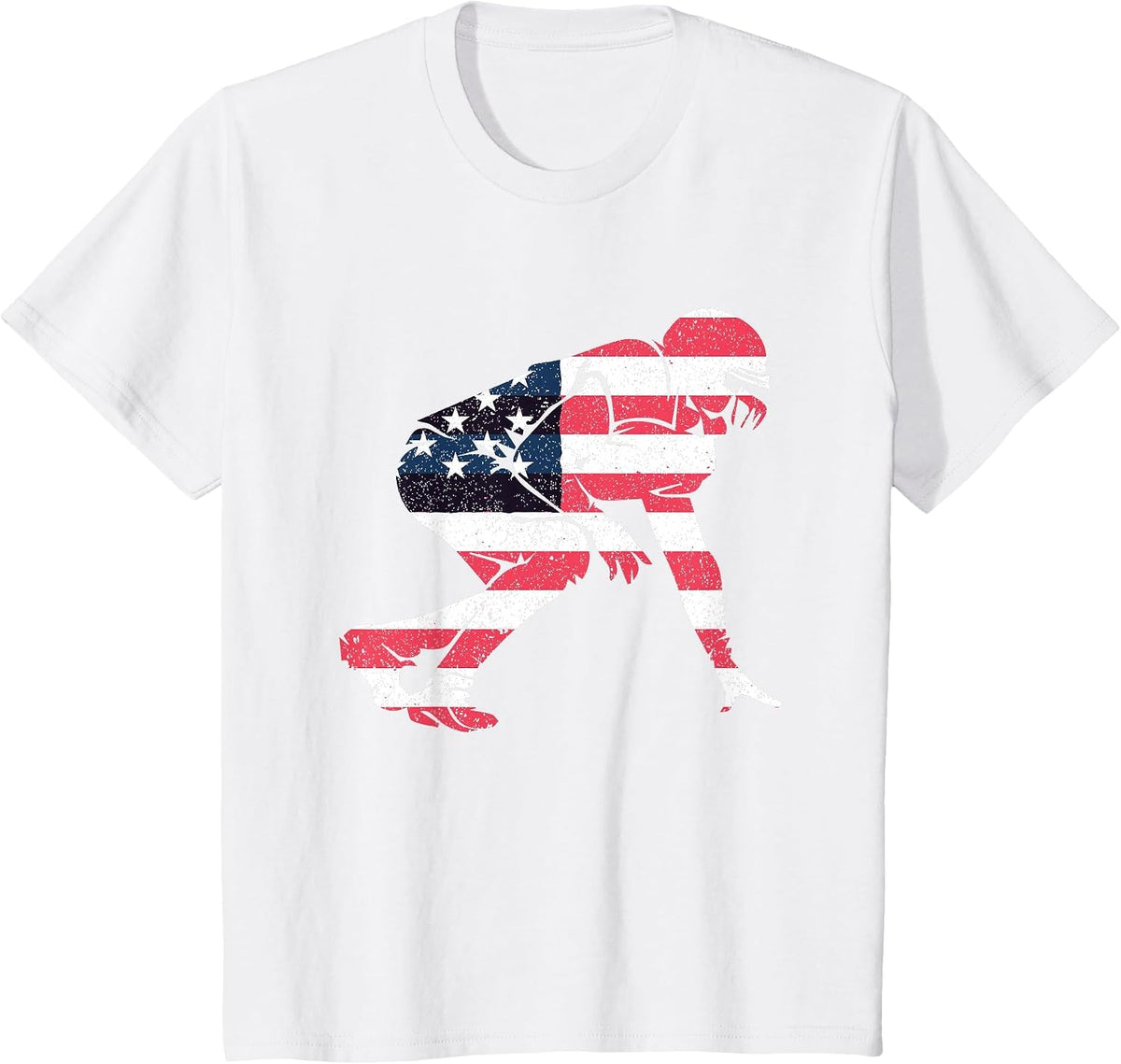 American Flag Lineman I American Football T-Shirt - White