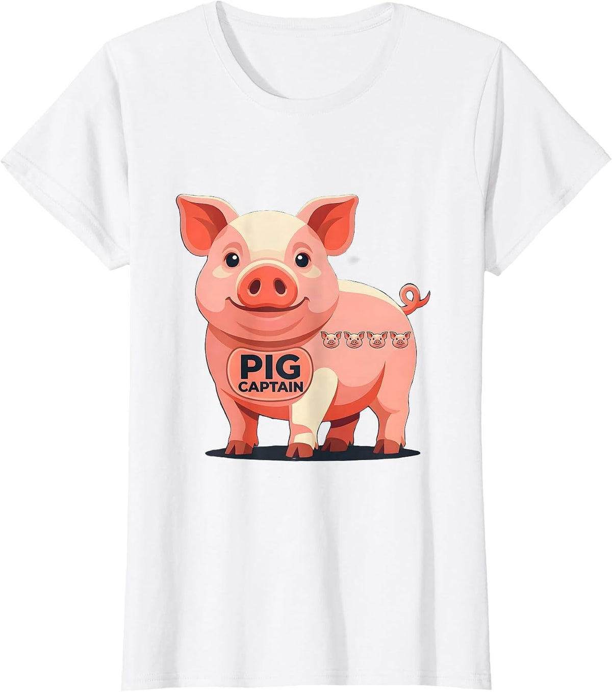 Pig Captain Funny Pig Lover Halloween Costume Humor T-Shirt - White