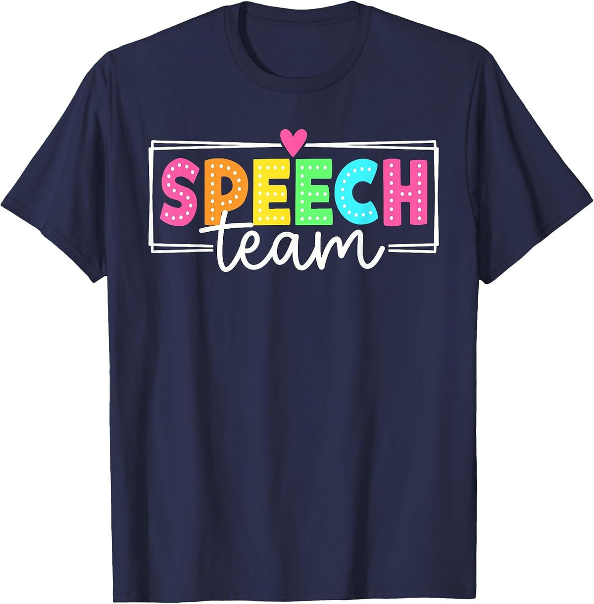 Speech Team Speech Language Pathologist Therapy T-Shirt - Navy Blue