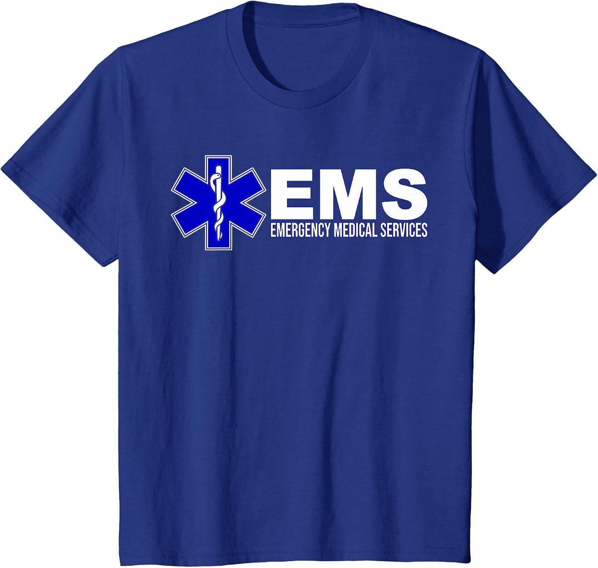 EMS Star of Life Emergency Medical Services Paramedic EMT T-Shirt - Royal Blue