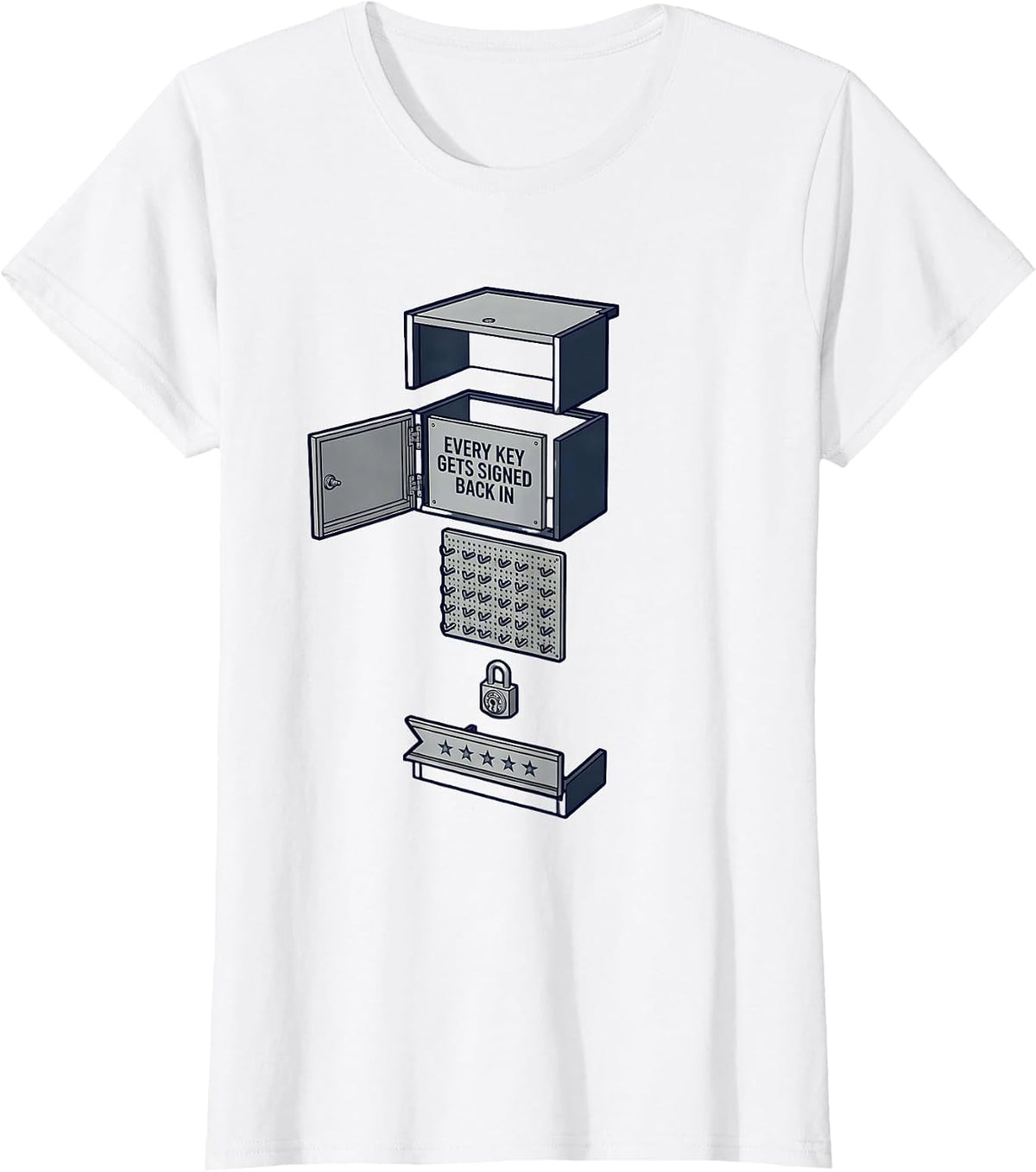 Women's Every Key Gets Signed Back In Funny First Responder T-Shirt - White