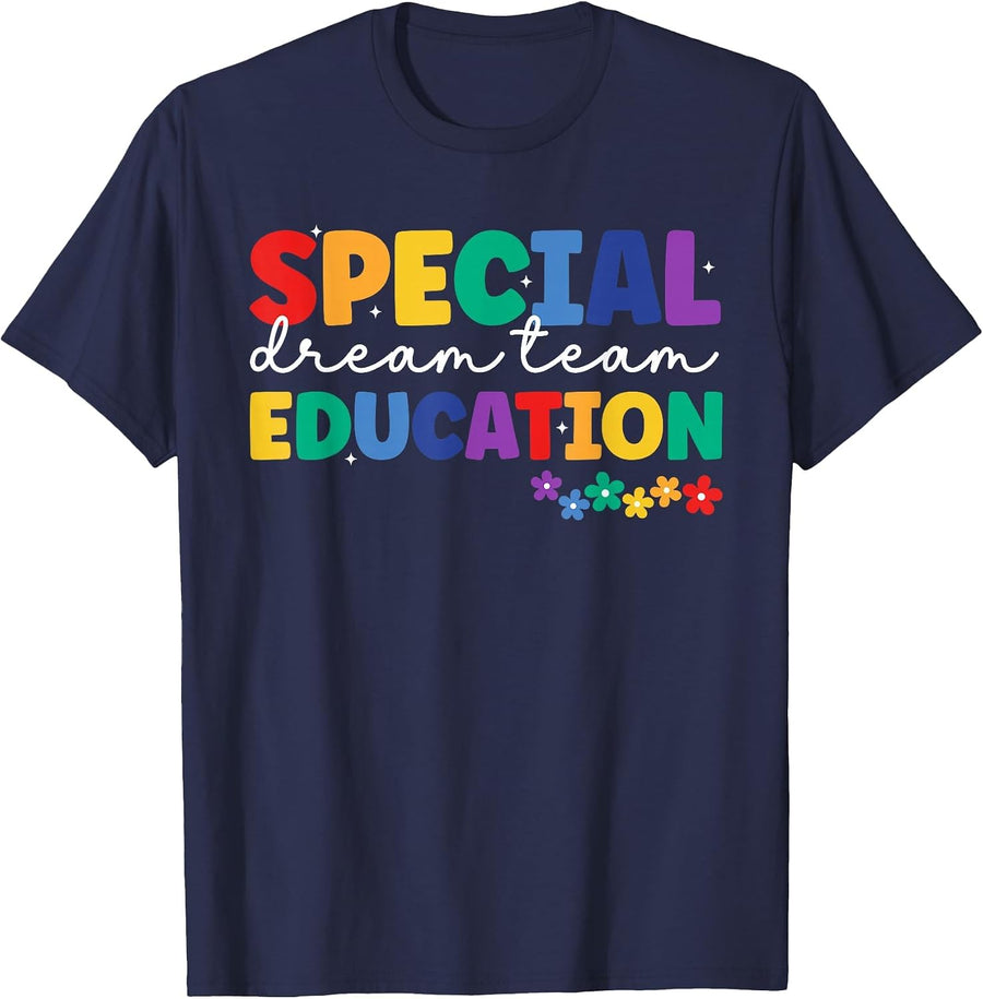 Special Education Squad Retro Dream Team SPED Teacher T-Shirt - Navy Blue