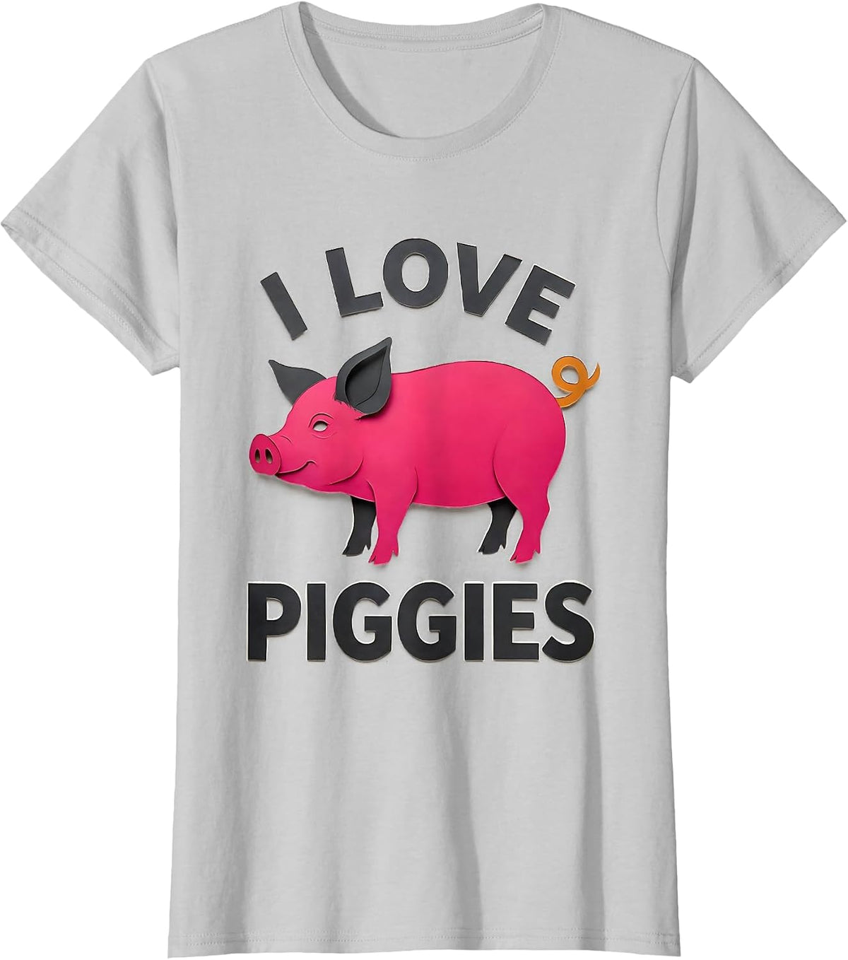 I Love Piggies Cute Pig Farm Animal Lover Humor T-Shirt - Silver Grey