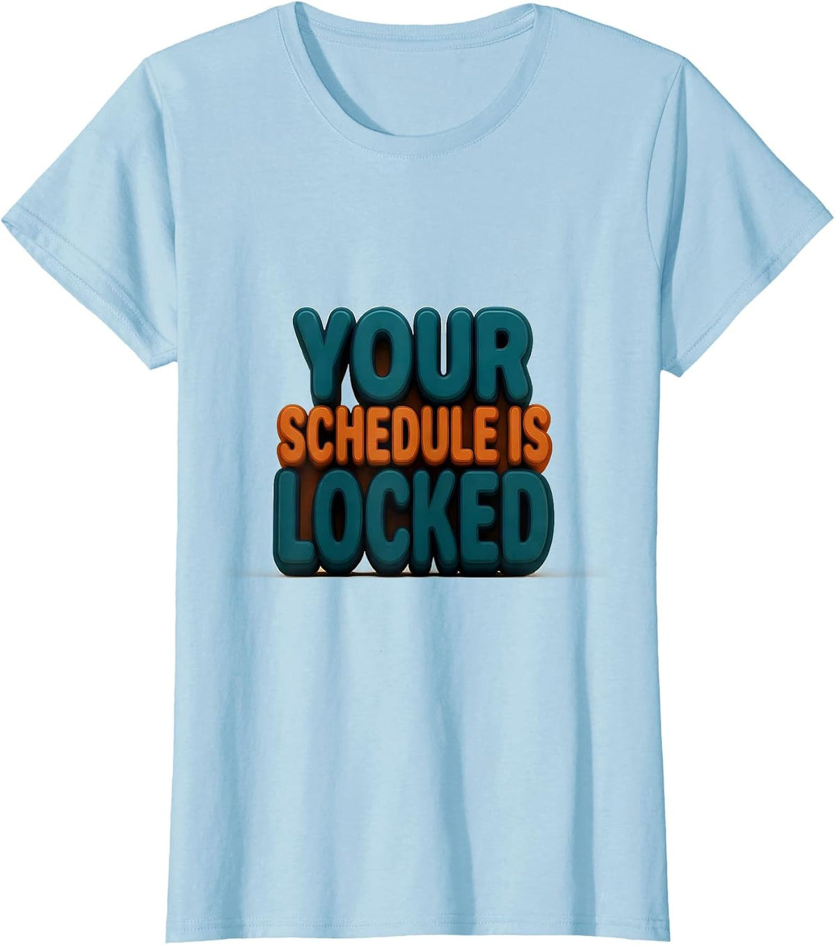 Women's Your Schedule Is Locked Groovy School Counselor Funny Back T-Shirt - Baby Blue
