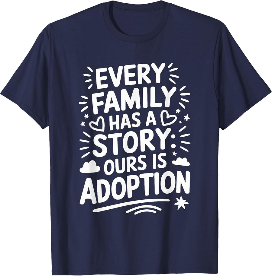 Adoptive Mom Adoption Dad and Adoption Day Foster Care T-Shirt - Navy Blue