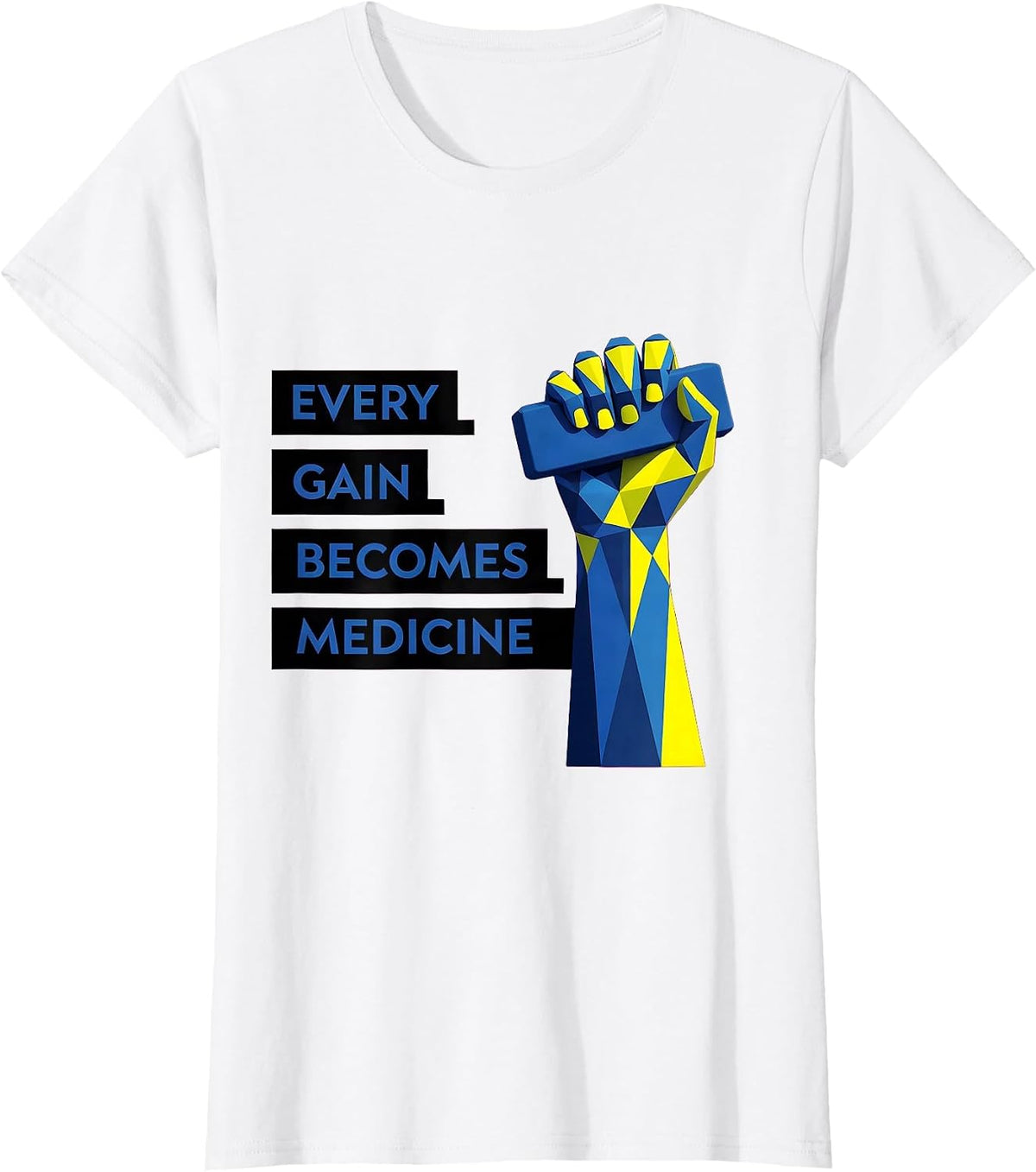 Every Gain Becomes Medicine Geometric Physical Therapy PT T-Shirt - White