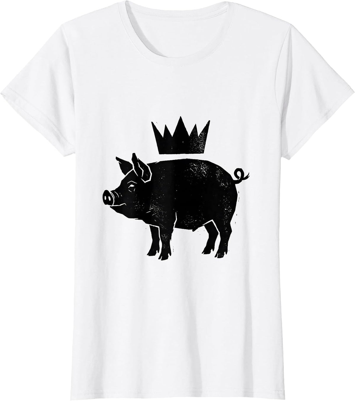 Pig Silhouette Cute Farm Animal Lover Gift T-Shirt - White