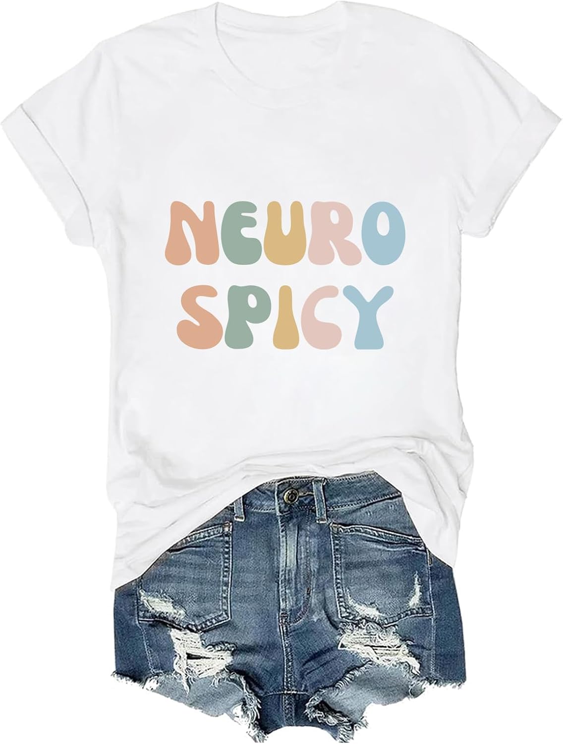 Neuro Spicy Shirt Funny Neuro Divergent T-Shirt Autism Tee - White