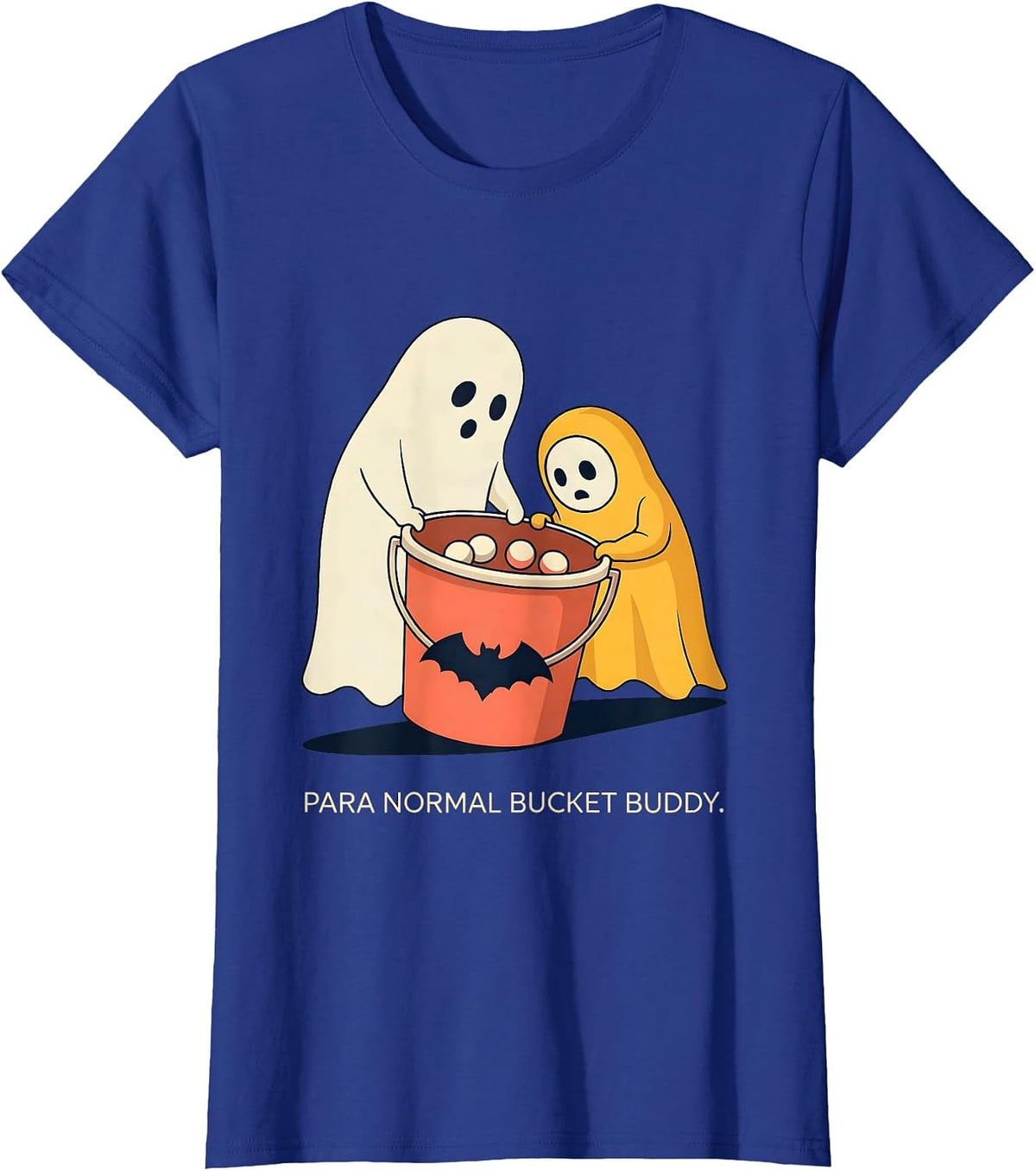 Women's Para Normal Bucket Buddy Funny Para Teacher Ghost Halloween T-Shirt - Royal Blue