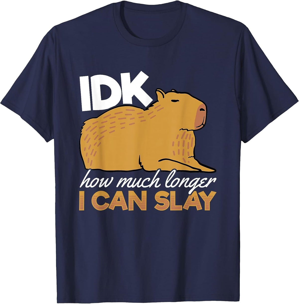 Capybara Animals Pet - IDK How Much Longer I Can Slay T-Shirt - Navy Blue