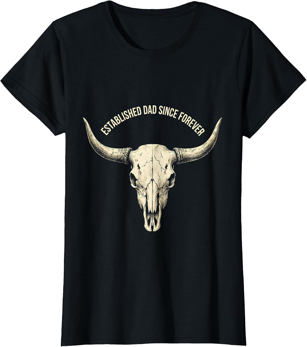 Established Dad Since Forever Funny Father Design T-Shirt - Black