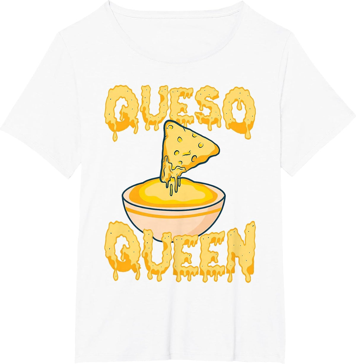 Funny Queso Design for Women Girls Kids Cheese Queso Lover T-Shirt - White