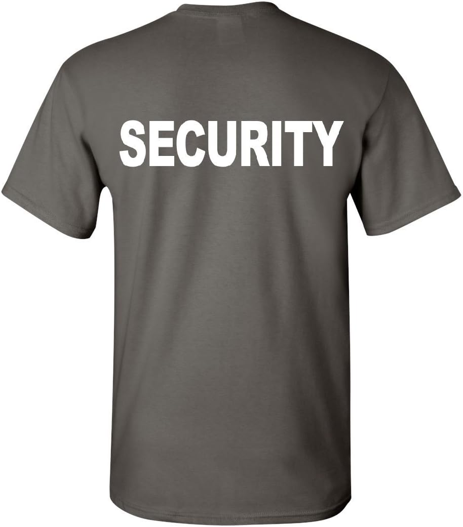 Security T-Shirt Bouncer Police Event Staff Uniform Guard Mens Tee Shirt - Charcoal