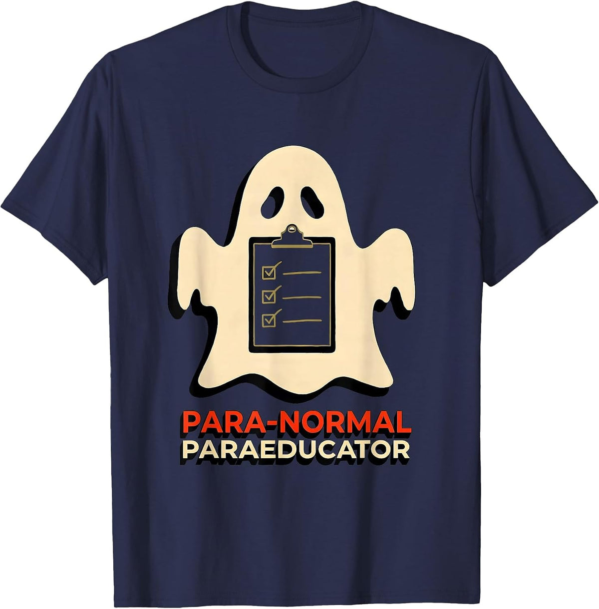 Para-Normal Paraeducator Sign Painter Sped Teacher Halloween T-Shirt - Navy Blue