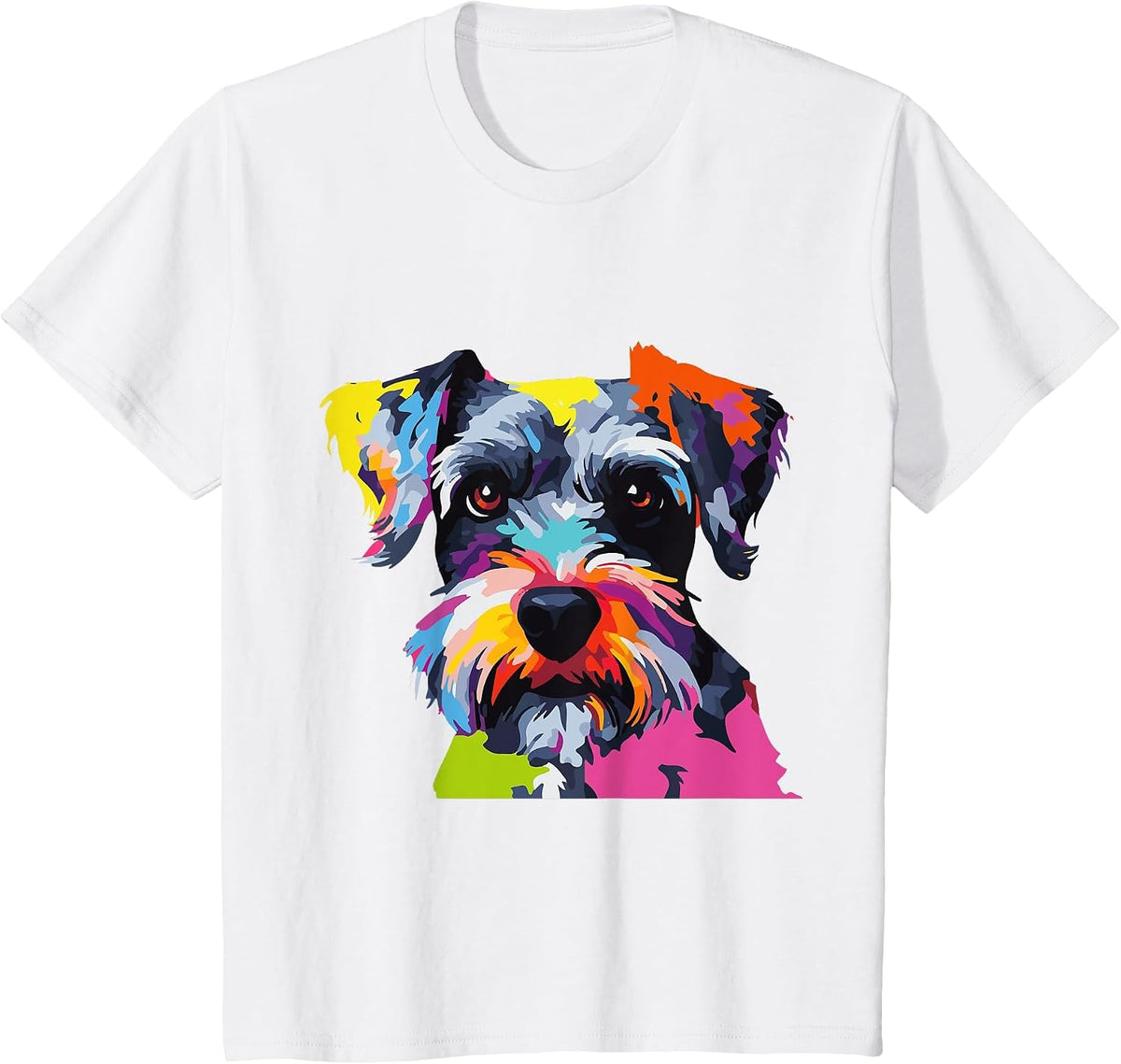 Miniature Schnauzer Pop Art Dog Mini Schnauzer T-Shirt - White