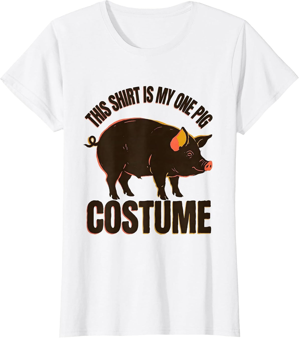 This Shirt Is My One Pig Costume Midcentury Modern Pig Lover T-Shirt - White