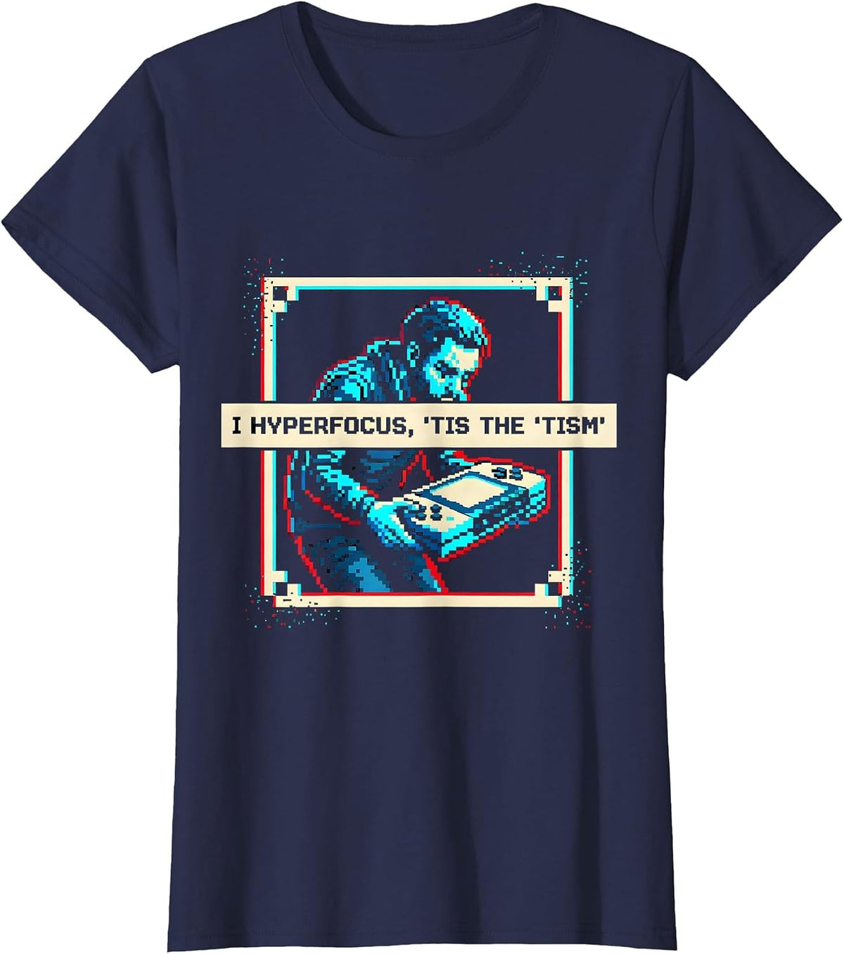 Women's I Hyperfocus, 'Tis The 'Tism Funny Autism Meme Autistic T-Shirt - Navy Blue