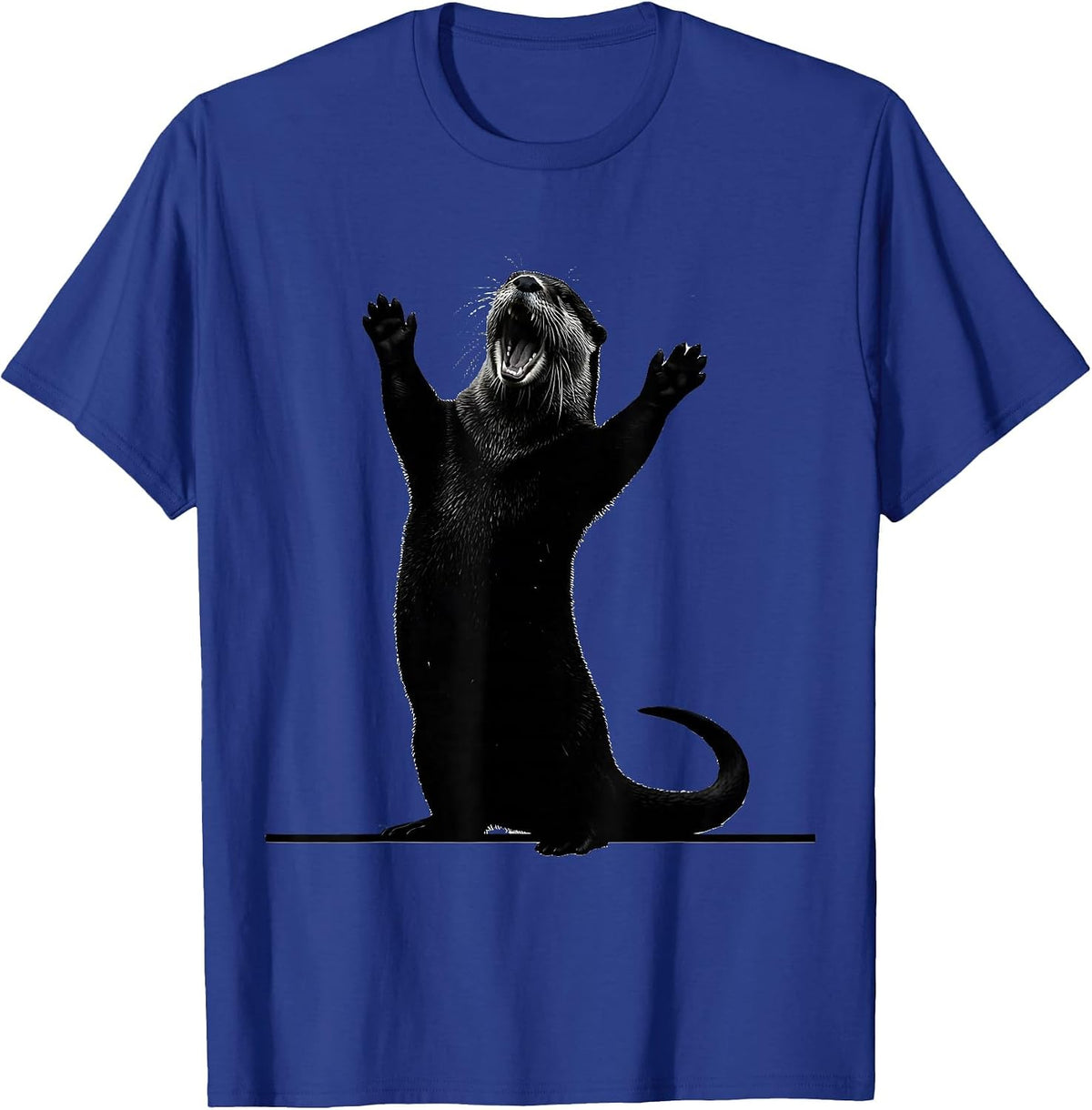 Otter Yawn Silhouette Funny Otter Lover Gift T-Shirt - Royal Blue