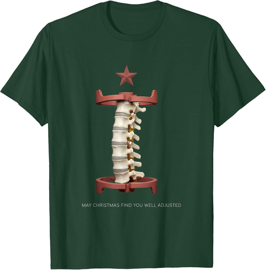 Men's May Christmas Find You Well Adjusted Funny Chiropractor T-Shirt - Dark Green