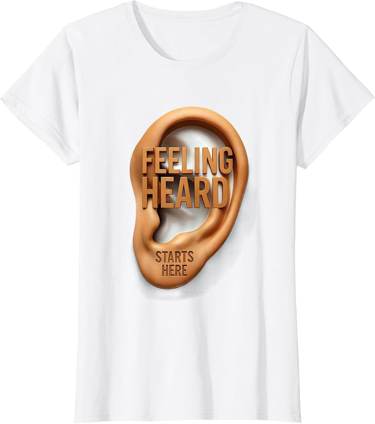 Feeling Heard Starts Here School Counselor Design T-Shirt - White