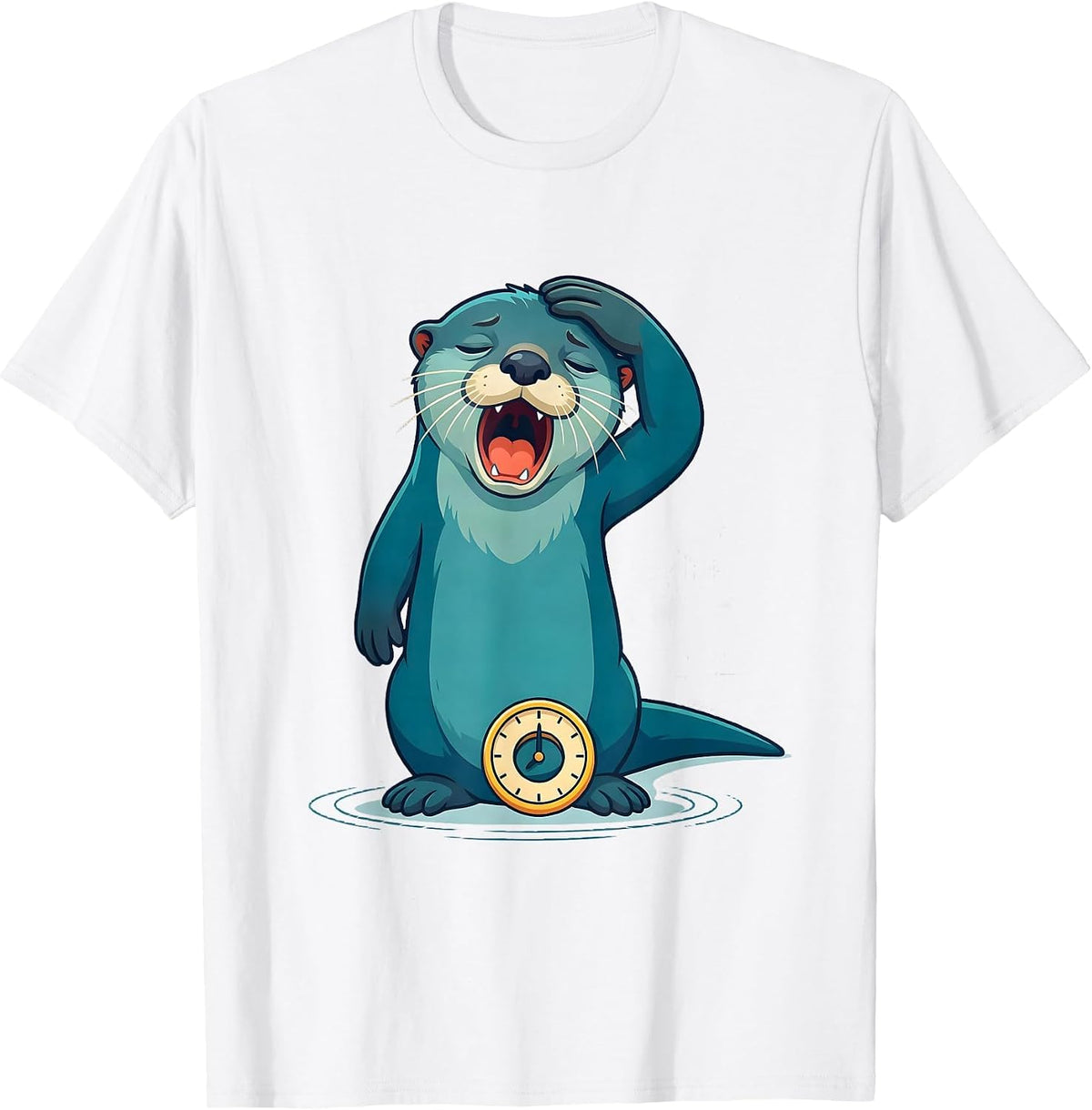 Men's Otter Yawning Funny Sea Animal Lover Gift T-Shirt - White