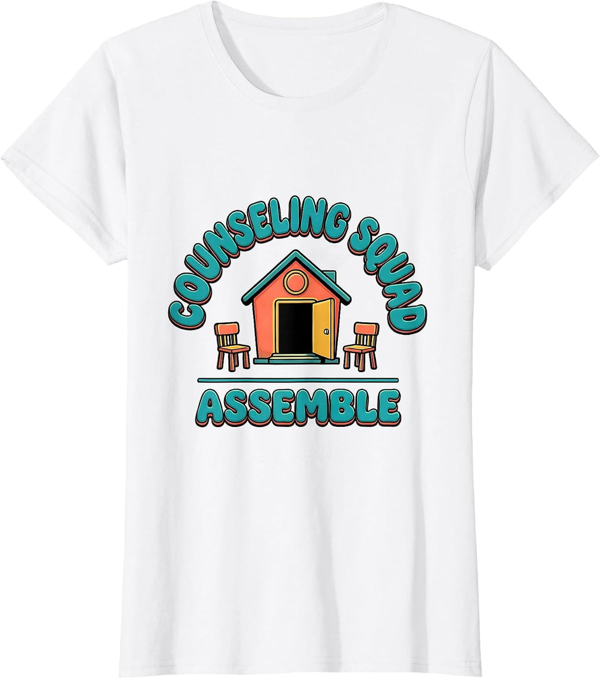 Counseling Squad Assemble Groovy Retro School Counselor T-Shirt - White