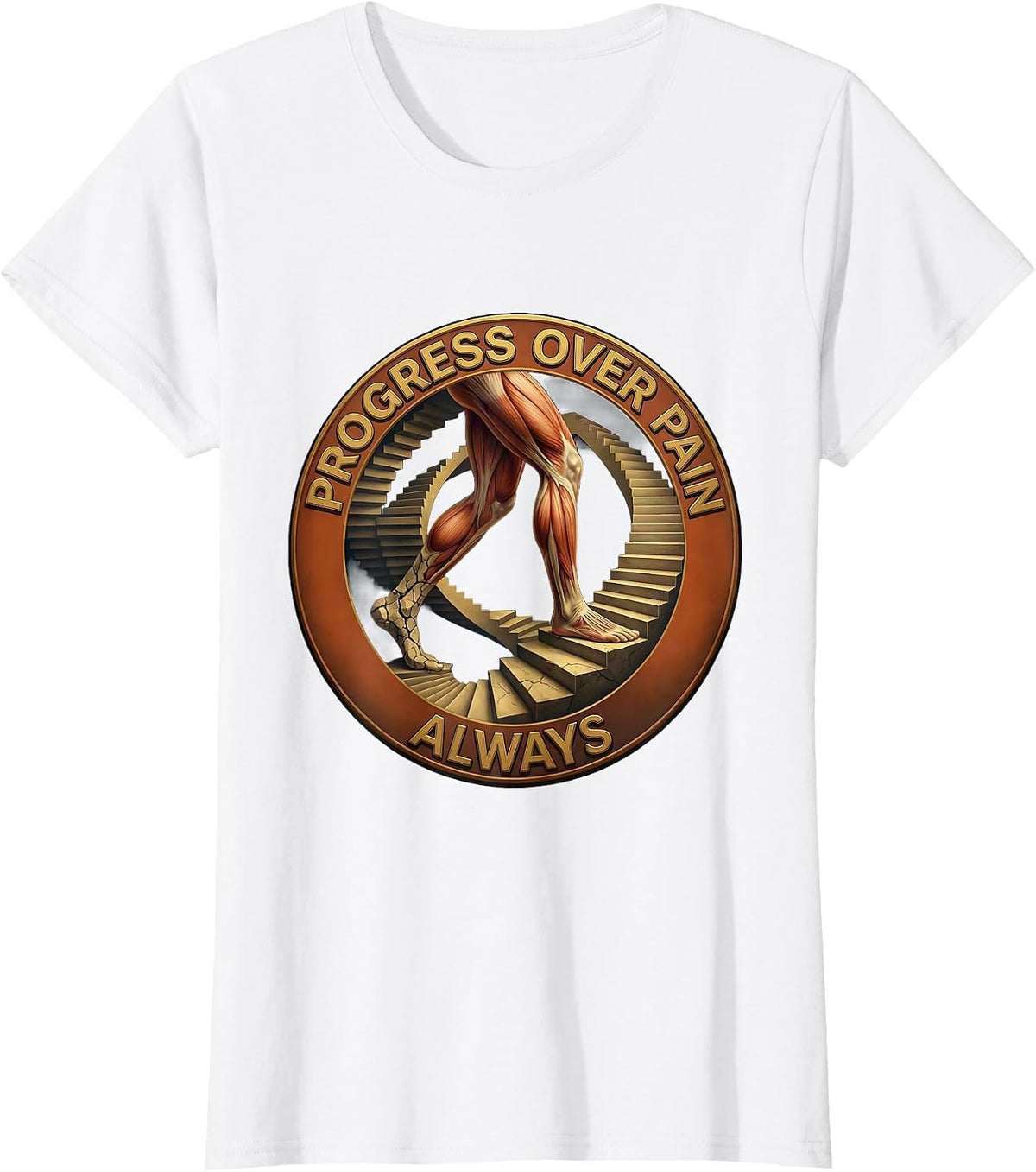 Women's Progress Over Pain Always Physical Therapy Design T-Shirt - White