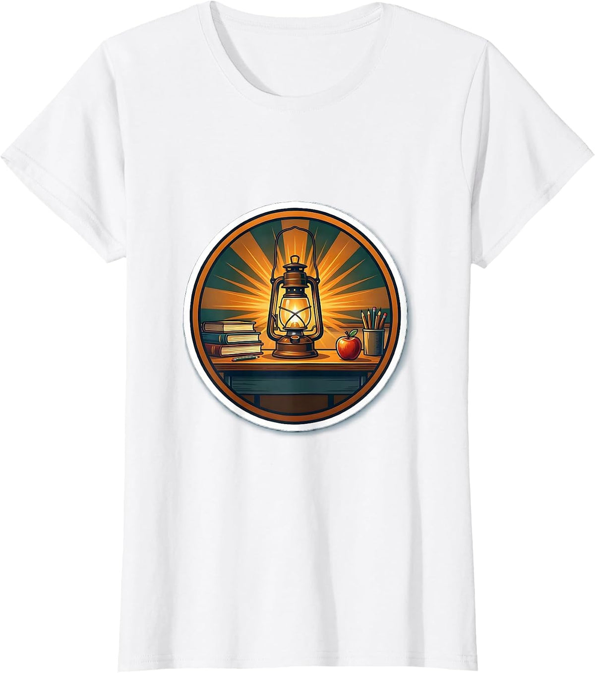 Special Education Teacher Desk Lantern Graphic T-Shirt - White