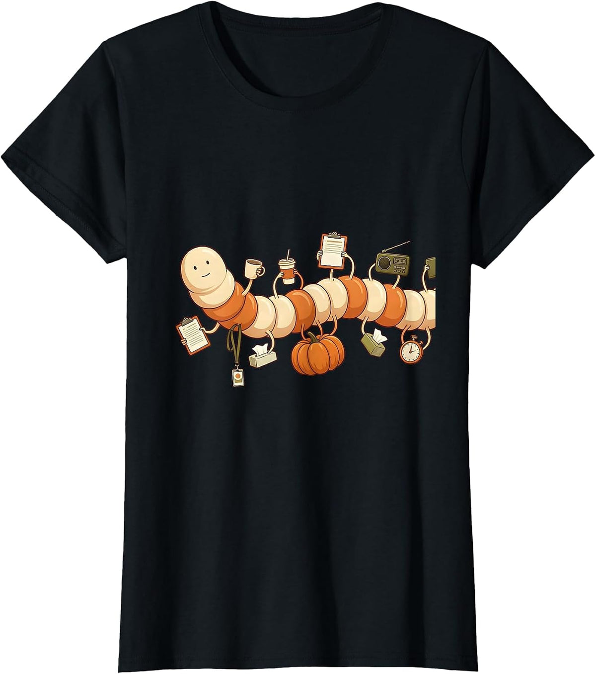Women's Segmented Worm Support Mascot Para Normal Activities T-Shirt - Black
